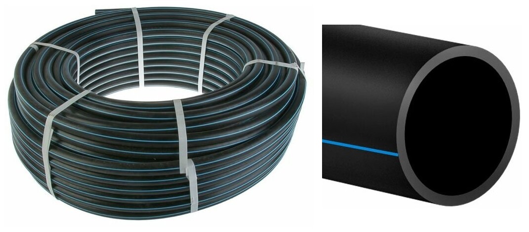 Труба ПНД Tebo чёрная 25*2,0 РЭ100 питьевая напорная SDR13,6 12,5атм