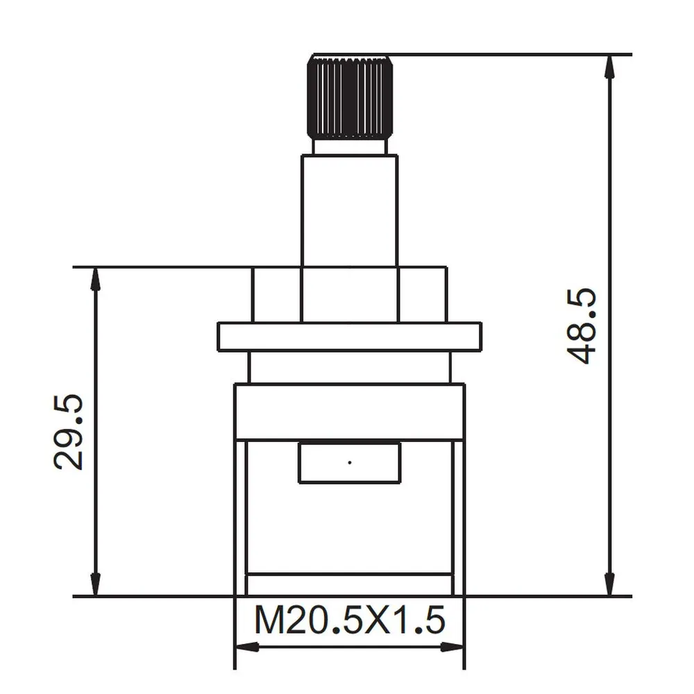 картинка Кран-букса 1/2" Potato P51-1 керамика крест 20 шлицов 180°(-/-/100 шт)