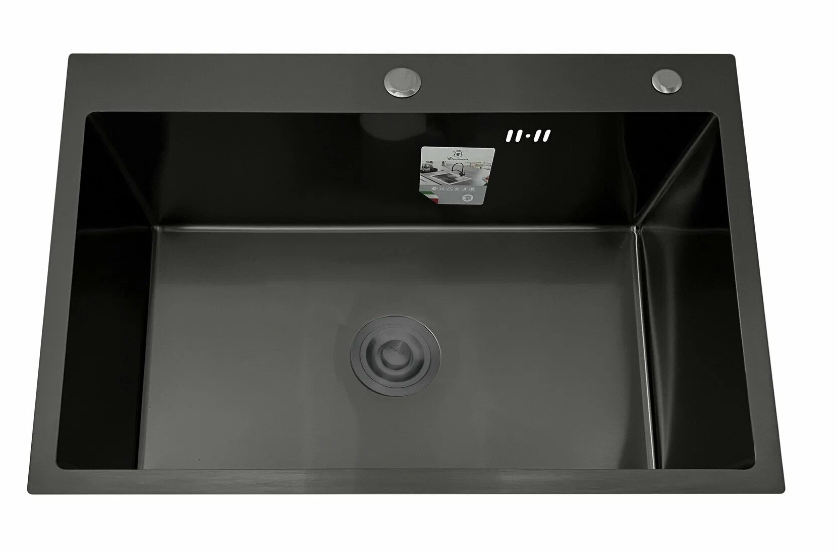 картинка Мойка нерж Diadonna DS5040B серый графит 500х400х200 с сифоном(-/-/1 шт)