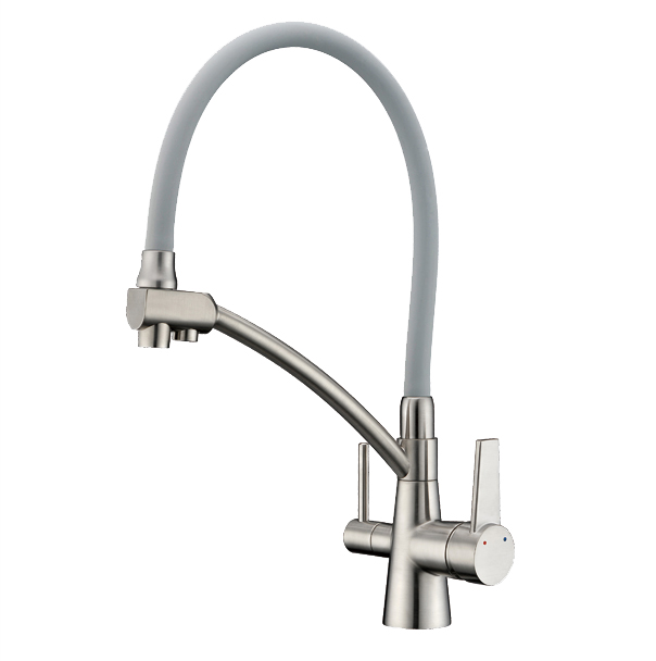 Смеситель кухня шар Gappo G4398 лат под фильтр гибкий излив 35мм сатин