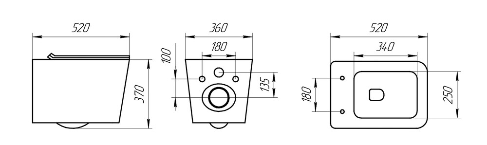 картинка Чаша унитаза EvaGold K633 подвесная безободковая,сиденье тонкое дюро(-/-/- шт)