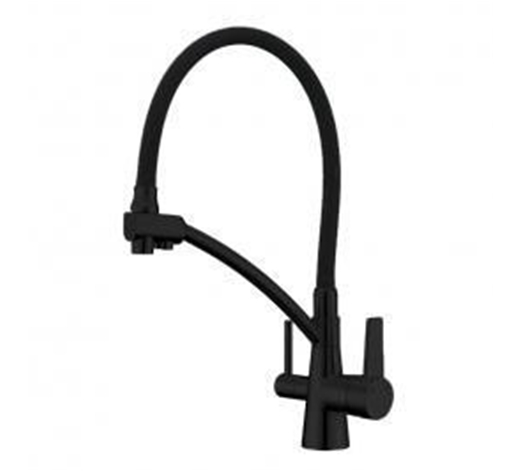 Смеситель кухня шар Gappo G4398-16 лат под фильтр гибкий излив 35мм черный