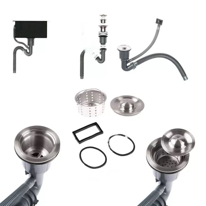 Мойка нерж Diadonna DS5050 сатин квадрат 500х500х200 с сифоном