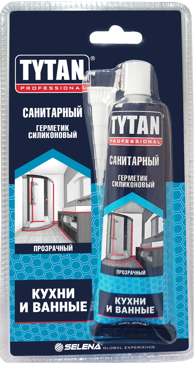 картинка Герметик Tytan силикон санитарный прозрачный 85мл 17649(-/10/60 шт)