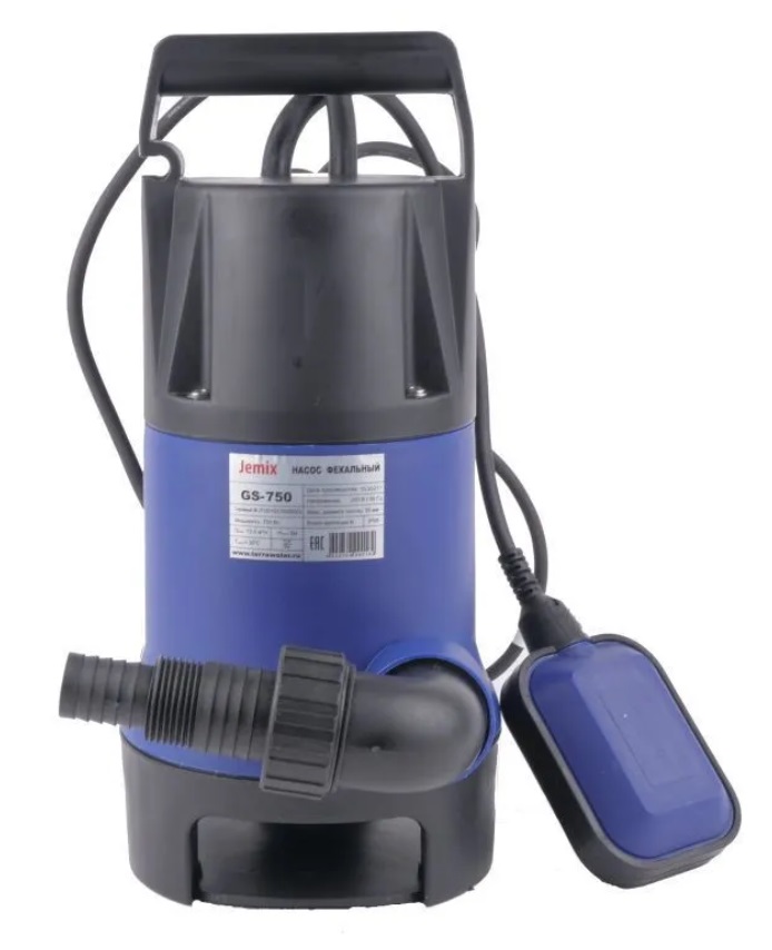 Насос фекальный JEMIX GS-750/ФН-225-8 пласт корпус,0,75КВт 13,5 куб.м/час