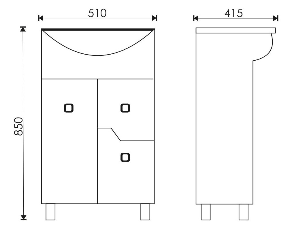 Тумба "Rados 50" с ящиком (ум.Уют 50)