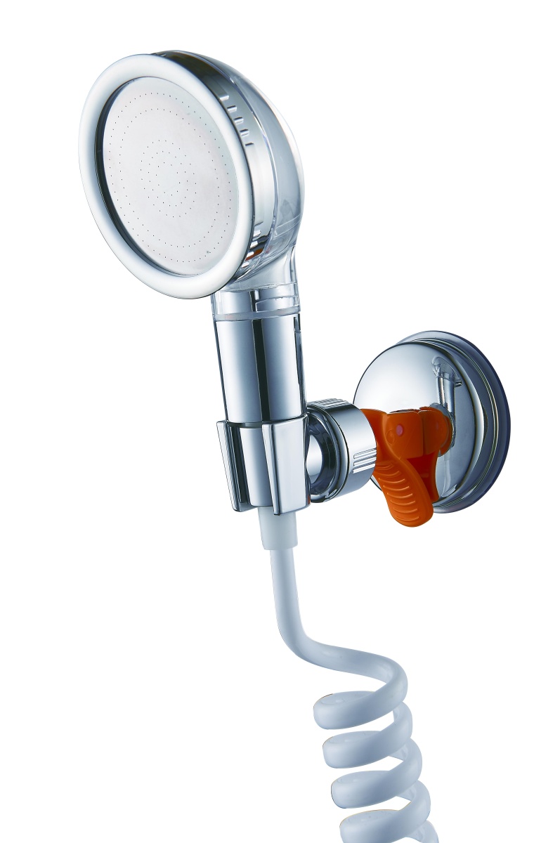 Лейка душевая Potato P433 с белым шлангом с крючком портативная