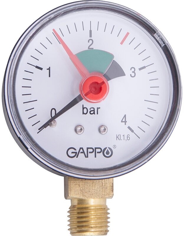 Манометр радиальный с указателем предела 1/4"  4 бар Gappo G1470.4