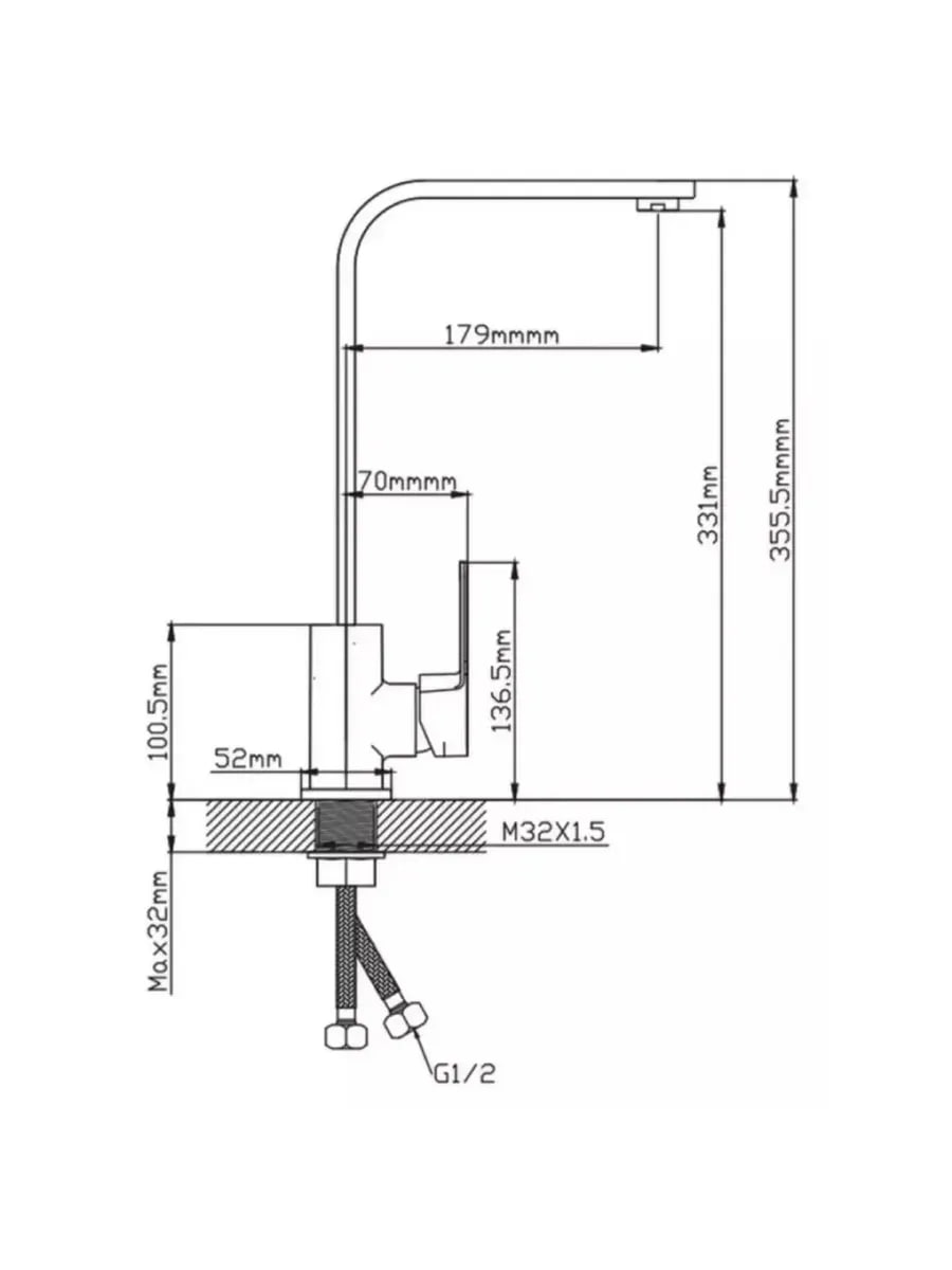 картинка Смеситель кухня шар Potato P4006BL 35мм высокий излив матово-черный(-/-/10 шт)