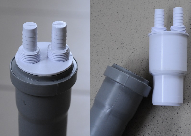 картинка Адаптер д/подкл слива быт/техн с 2-мя прямыми отводами  McAlpine WFH-CON4050(-/-/- шт)