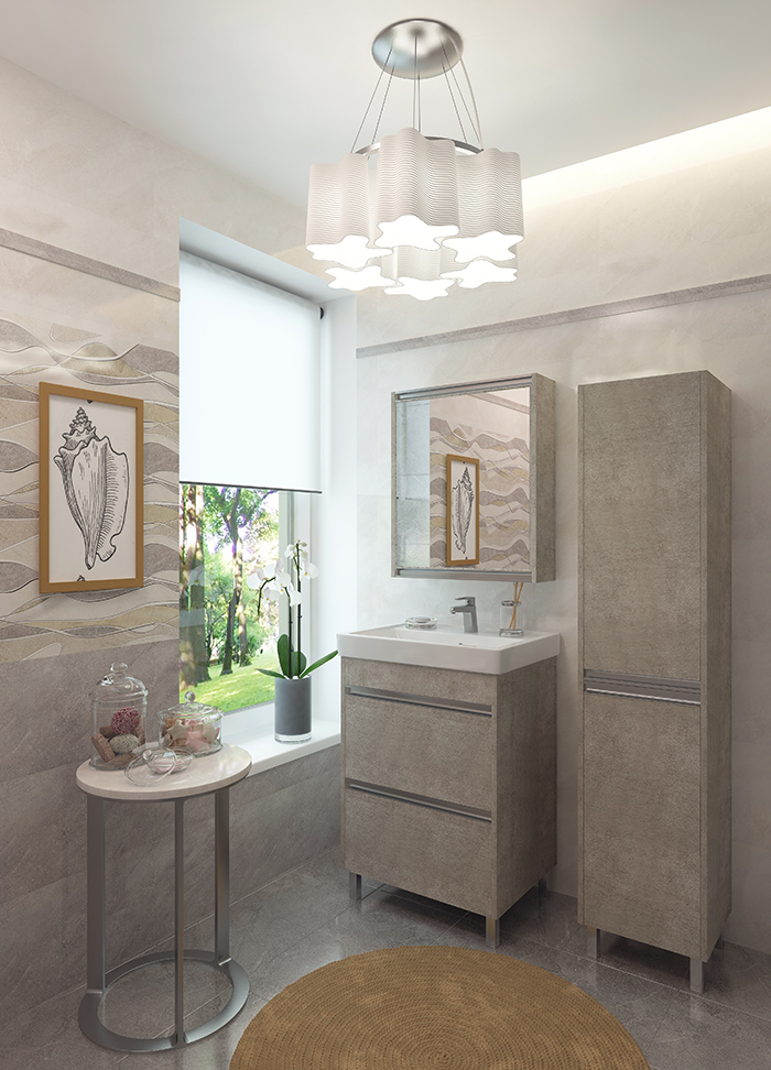 Комплект мебели "White Stone 60" + ум."Como 60"