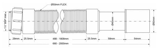 картинка Гофра 1 1/2" McAlpine MRMF2-20  750-2000мм 40/50(-/-/20 шт)