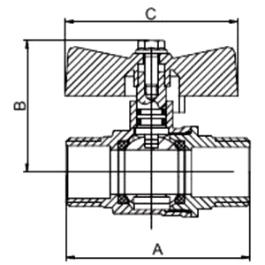 Кран шаровой    3/4"  шш бабочка Frap F213.05