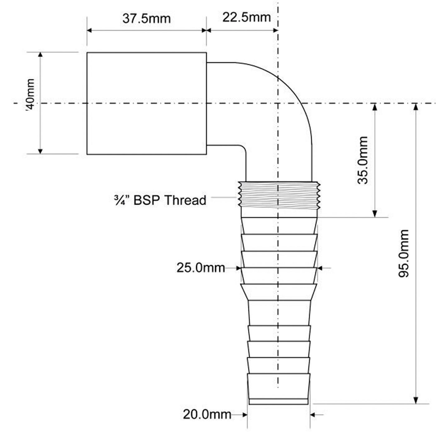 картинка Адаптер д/подкл слива быт/техн McAlpine MRWMF90(-/10/250 шт)