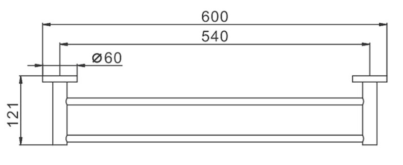 Frap F30109 полотенцедержатель двойной нерж сатин
