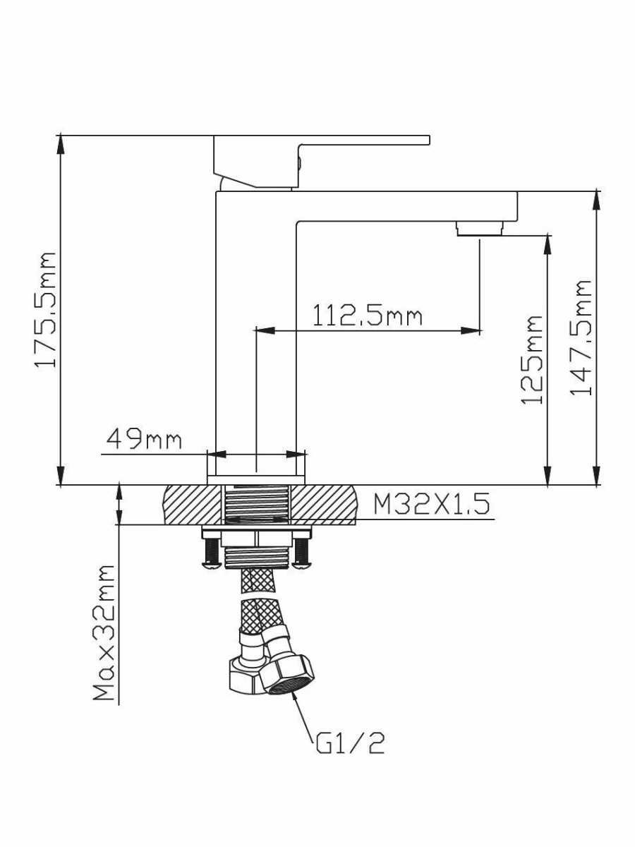 Смеситель раковина шар Diadonna D106-10J лат 35мм золото