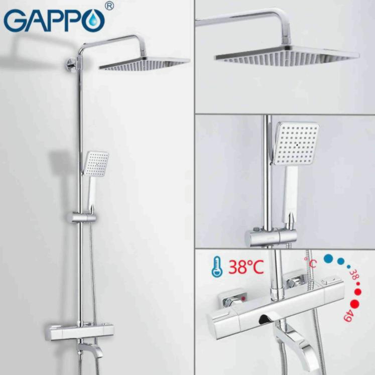 Душевая система кер Gappo G2491 лат с термостатом хром