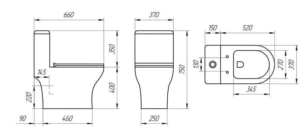 Моноблок EvaGold SM9618Т, тонкое дюро (с гофрой и подводкой)