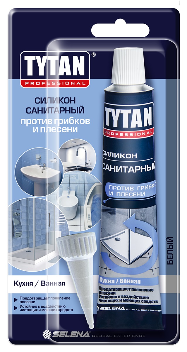 картинка Герметик Tytan силикон санитарный белый 85мл 17601(-/10/60 шт)