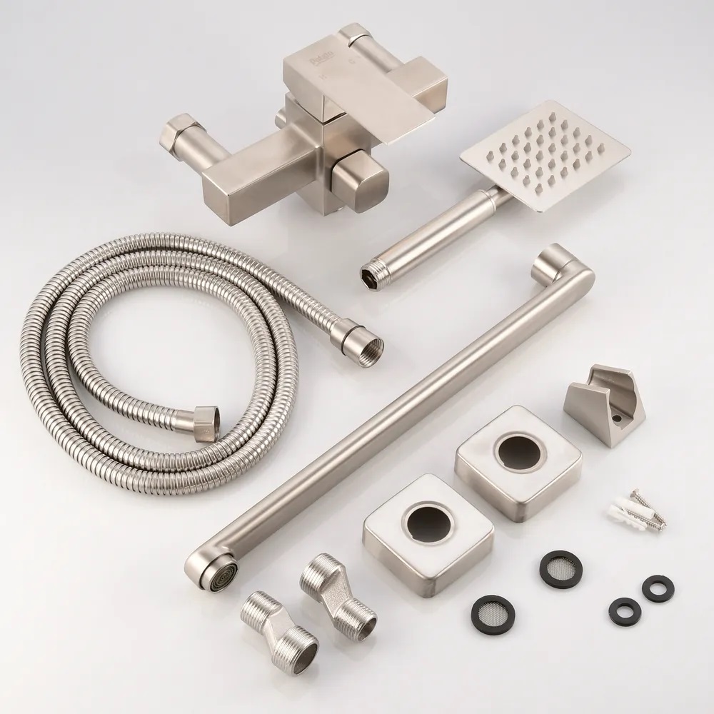 Смеситель ванна шар Potato P22304S нерж див в корп L излив 35мм сатин