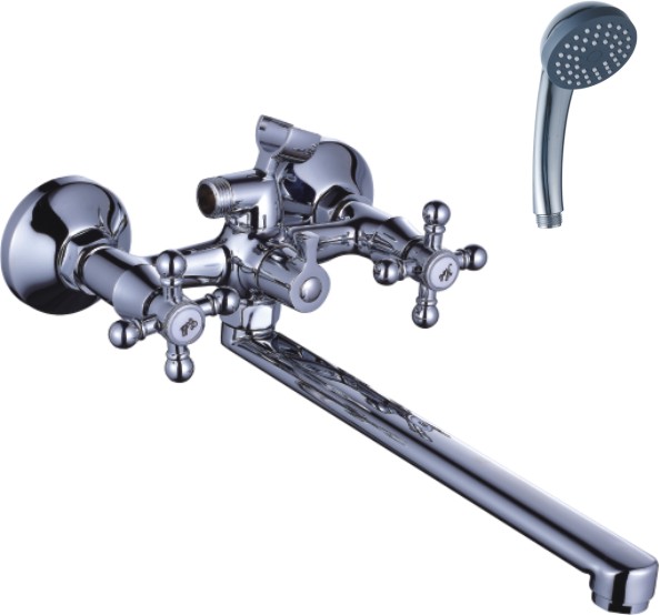 Смеситель ванна кер Эверест В23-333 див в корп L излив руч пластик крест