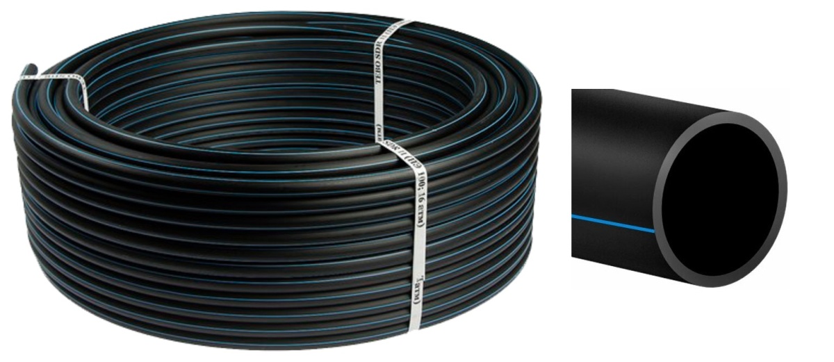 Труба ПНД Tebo чёрная 20*2,0 РЭ100 питьевая напорная SDR11 16атм