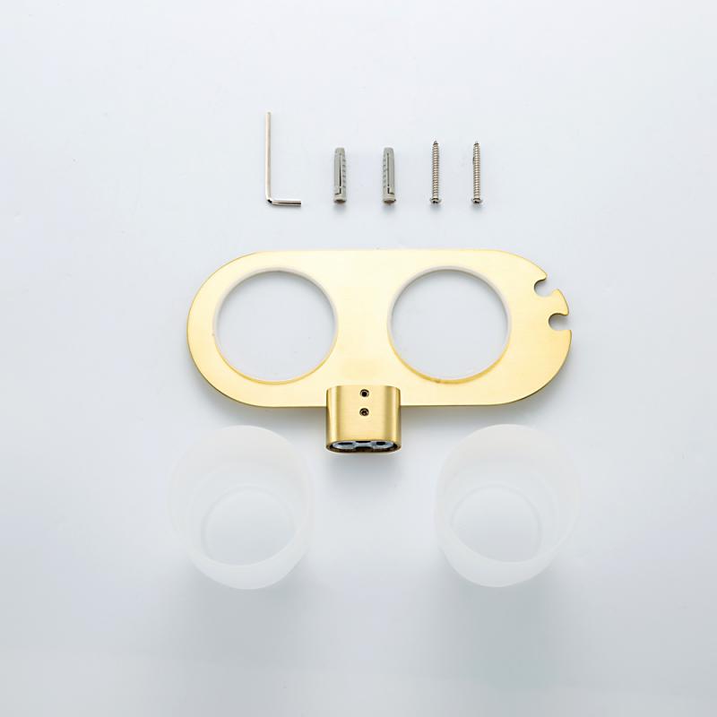 Gappo G30908-3 держатель + 2 стакана сатин золотой