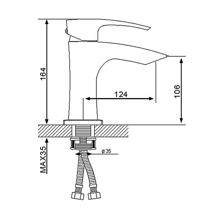 Смеситель раковина шар Gappo G1007-7 лат 35мм белый/хром