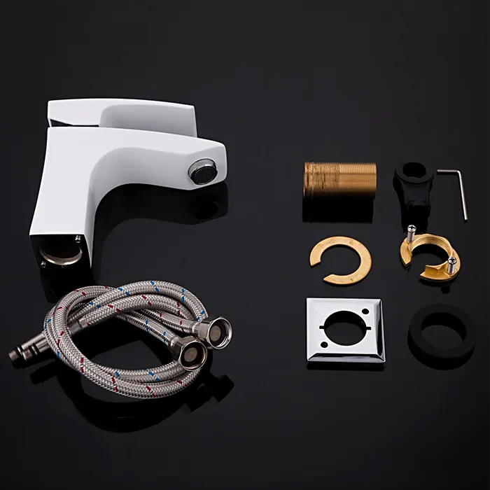 Смеситель раковина шар Gappo G1007-7 лат 35мм белый/хром