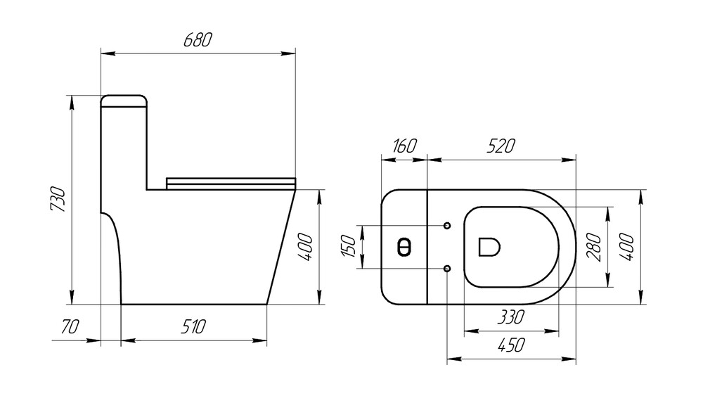 Моноблок EvaGold SM9609, тонкое дюро (с гофрой и подводкой)