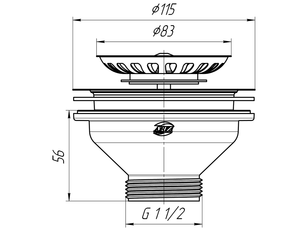 Сливное отверстие 3 1/2" АНИ М250
