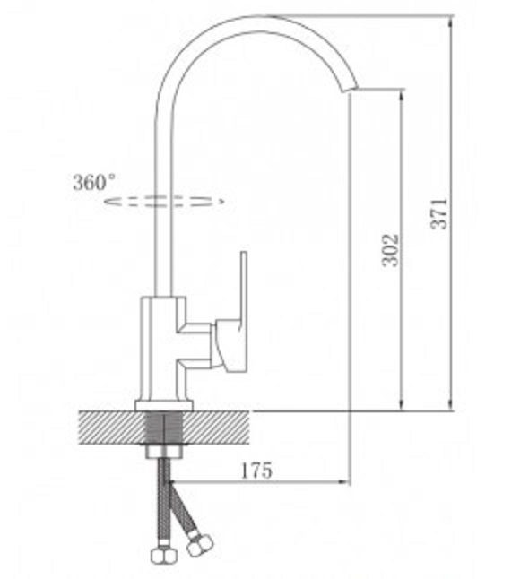 Смеситель кухня шар Potato P4006 35мм высокий излив