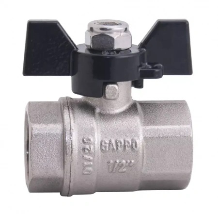 картинка Кран шаровой    1/2" гг бабочка Gappo G224(-/10/- шт)