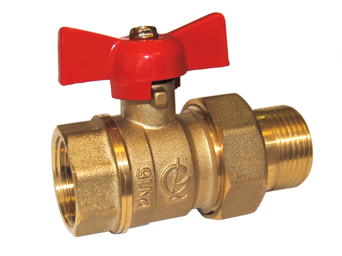Кран шаровой    1/2" с американкой бабочка 232 ГАЛЛОП стандарт