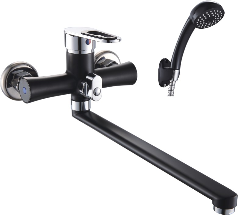 Смеситель ванна шар Эверест В22-274F див в корп L излив 35мм хром/черный