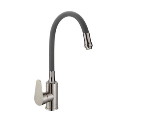 Смеситель кухня шар Frap F4448 нерж бок руч гибкий излив 35мм сатин