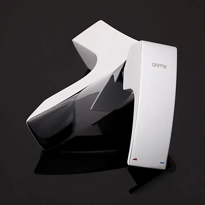 Смеситель раковина шар Gappo G1007-7 лат 35мм белый/хром