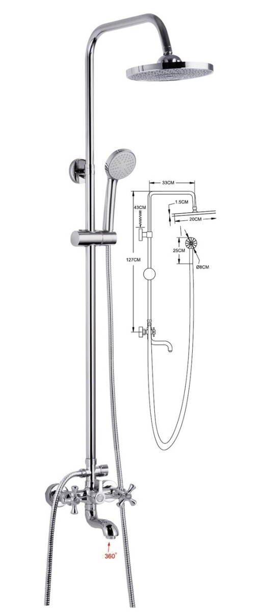 Душевая система кер Potato P3564 крест
